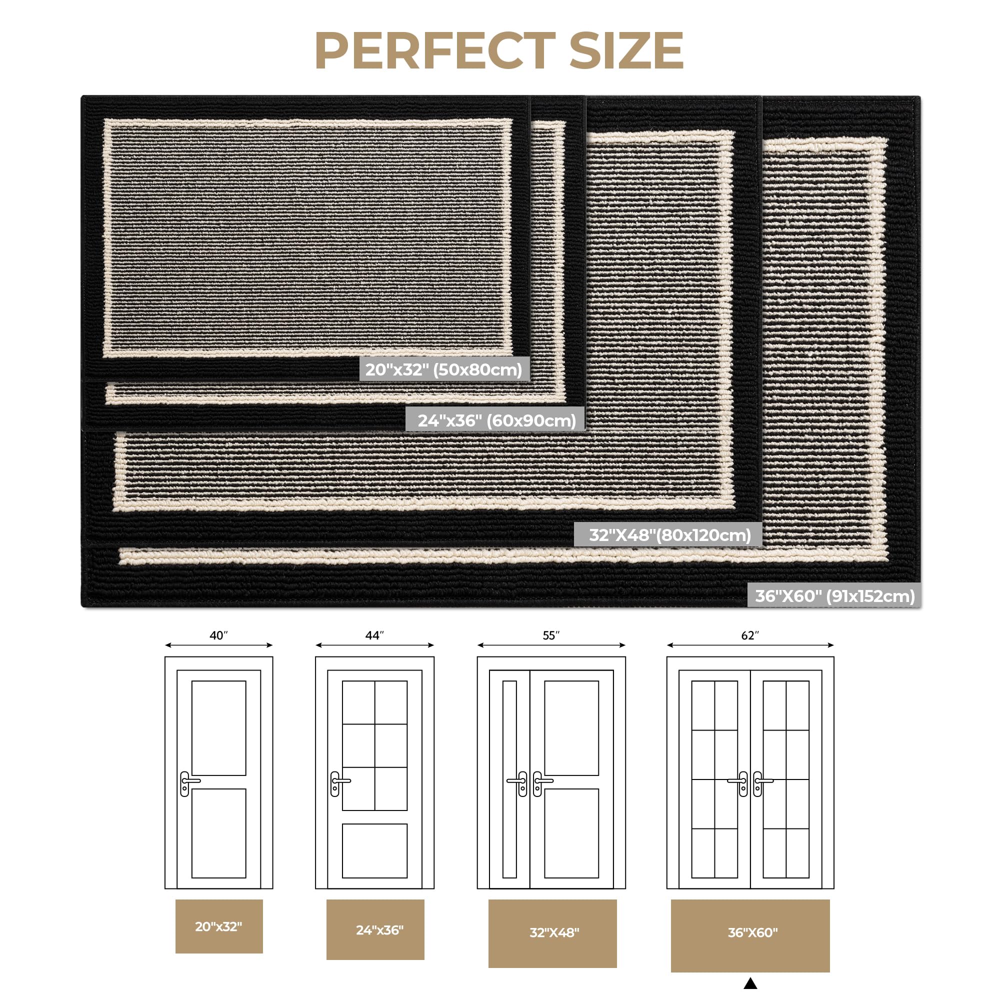 GRANNY SAYS Doormat side view, showcasing non-slip backing