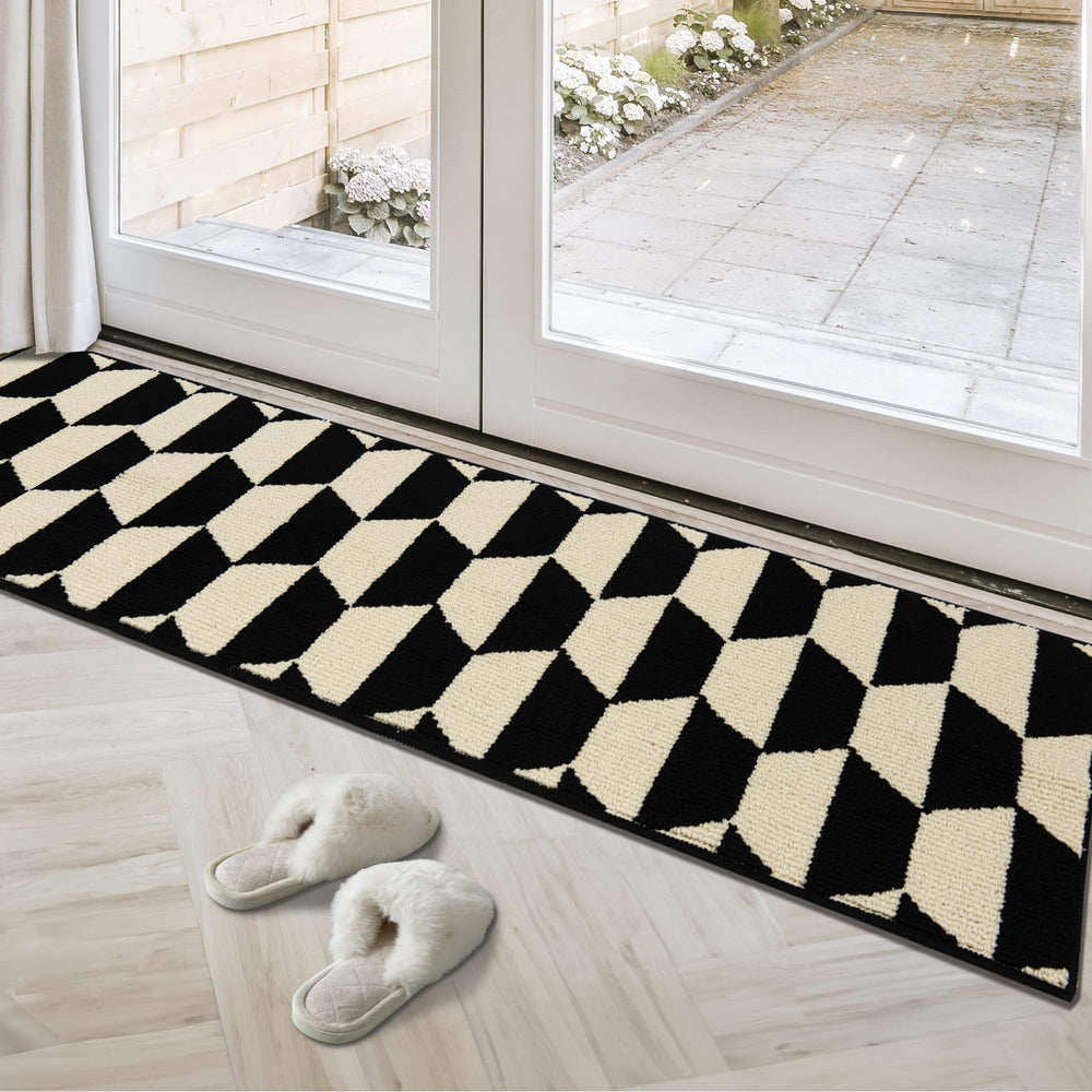 GRANNY SAYS Indoor Outdoor Doormat front view, Black/Tan