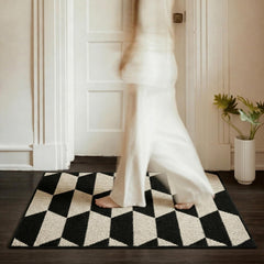 GRANNY SAYS Indoor Outdoor Doormat front view, Black/Tan