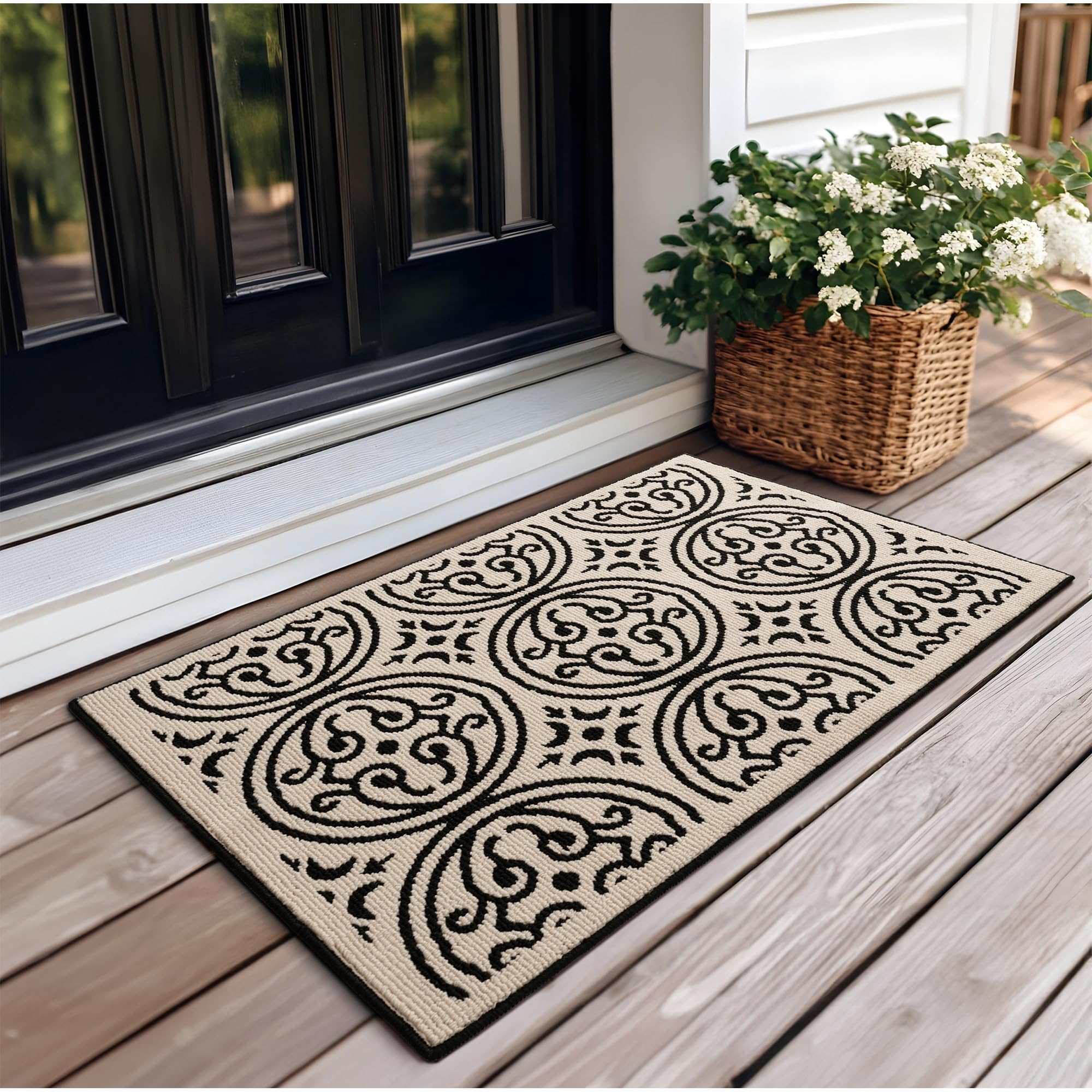 GRANNY SAYS Indoor Outdoor Doormat front view, white Vineman colour