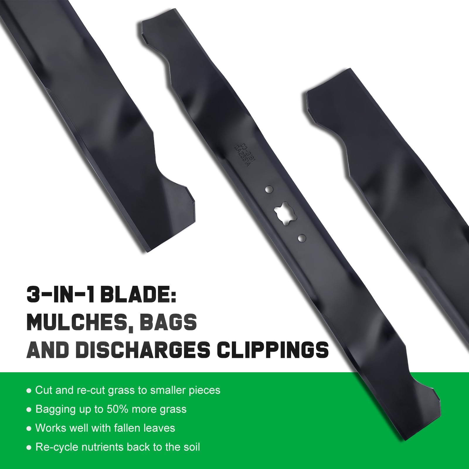 Grasscool 21-inch mower mulching blade side view