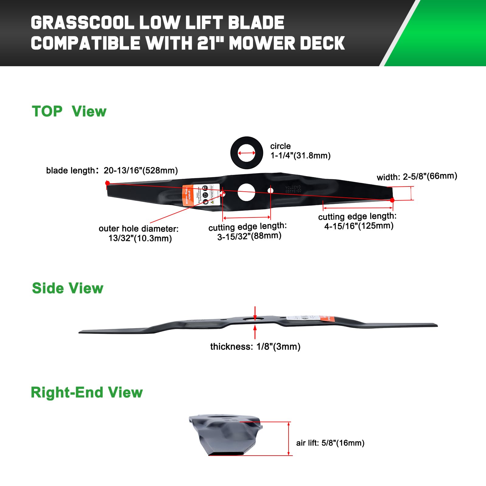 Grasscool HRR2169VKA blades with part numbers
