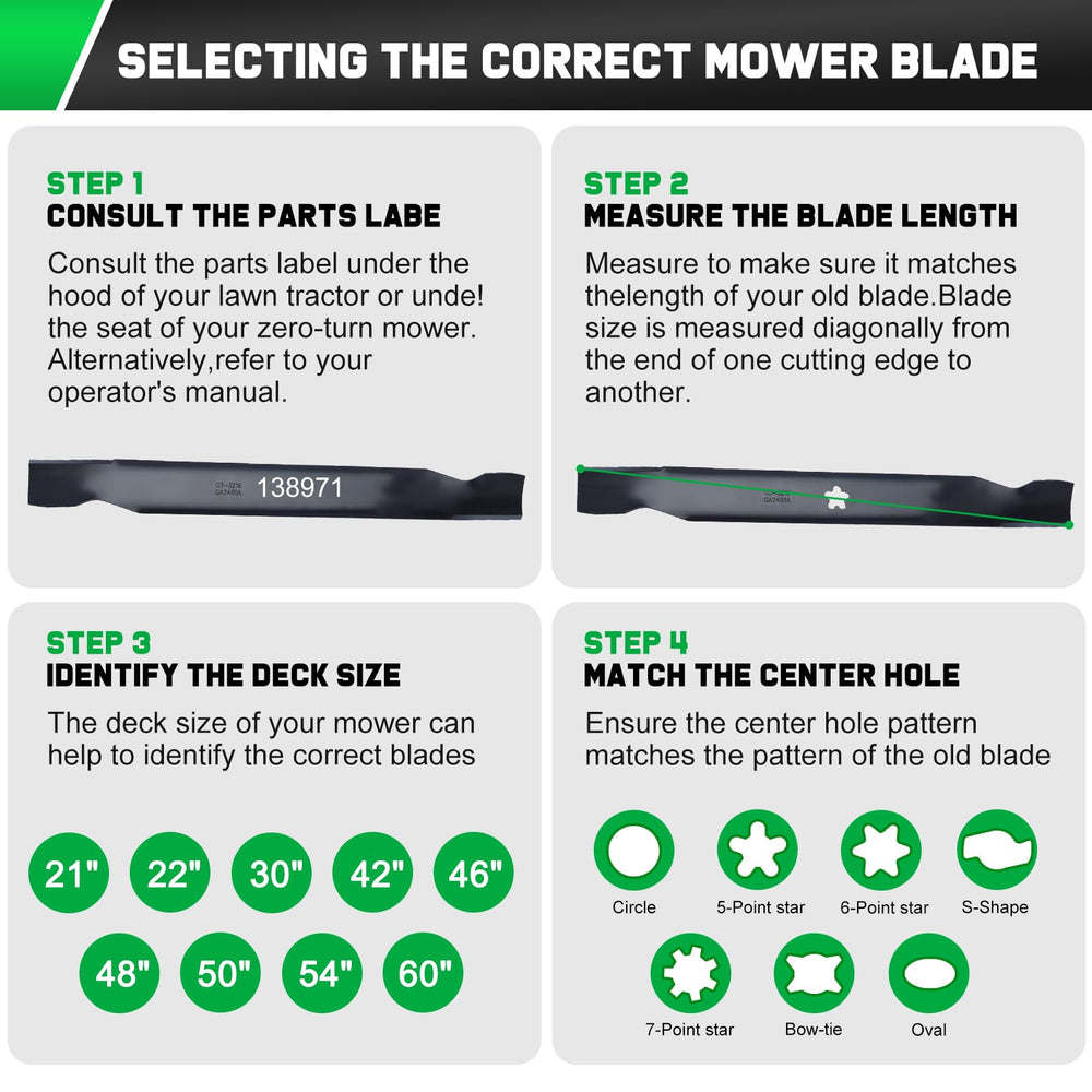 Grasscool mower blade side view showing 5 point star hole