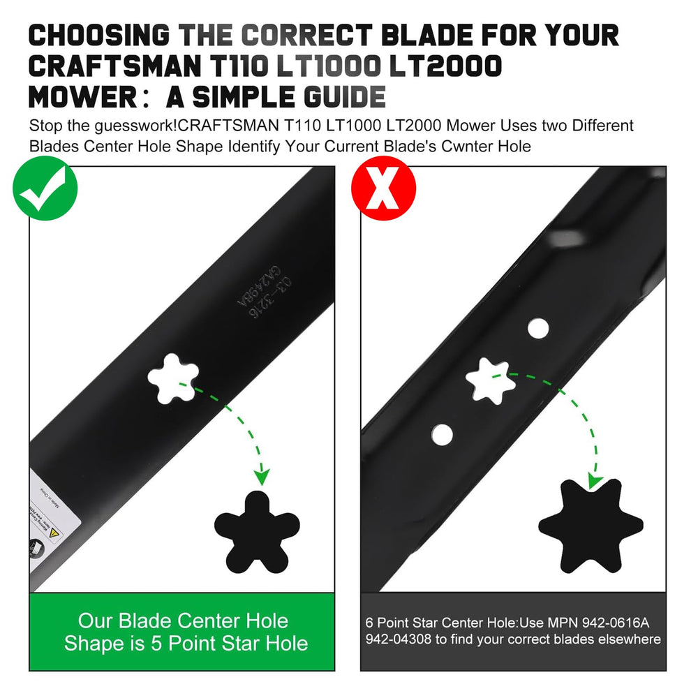 Grasscool mower blade specifications including length and width