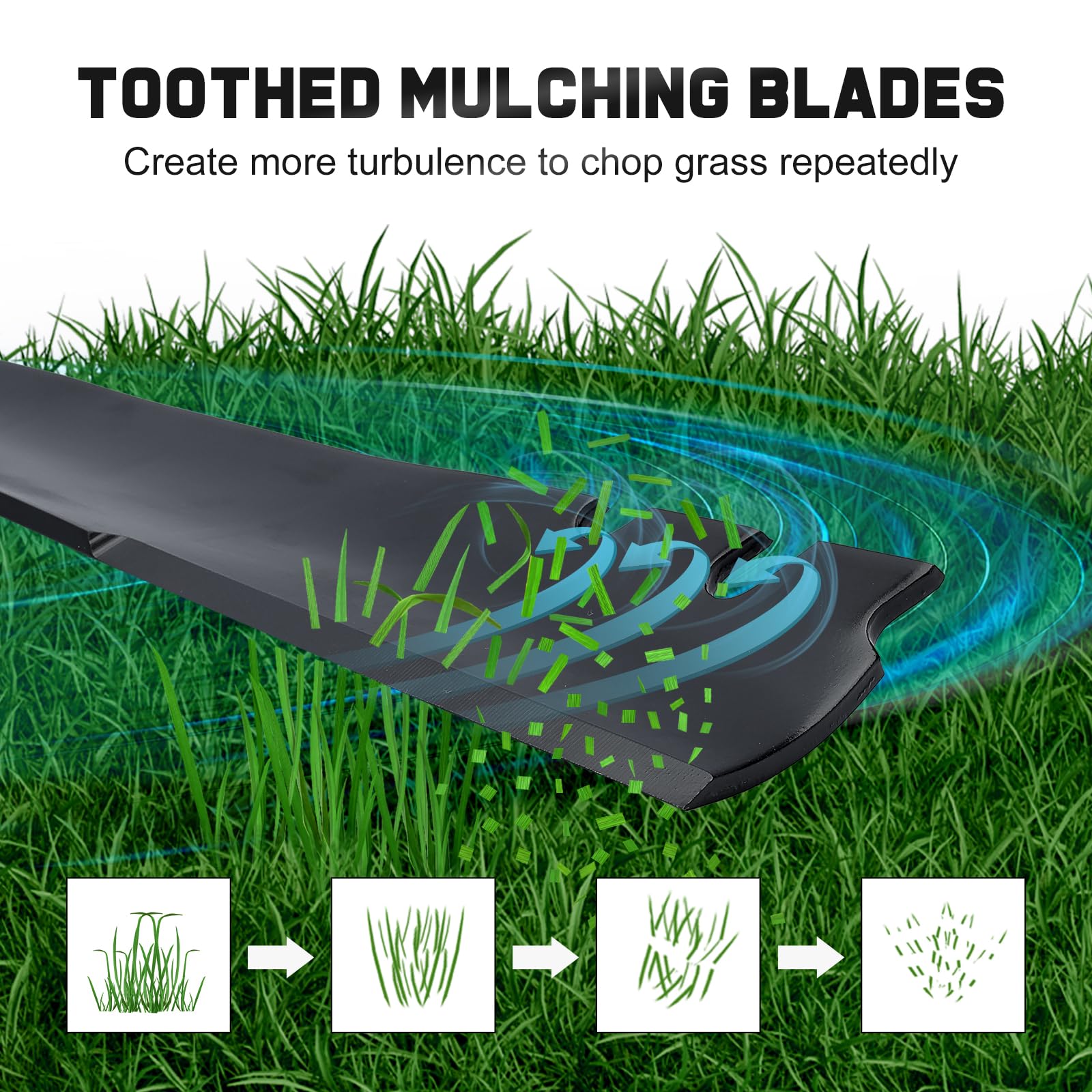 Grasscool replacement blades with a black finish