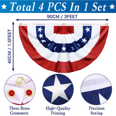 Grastfu American Bunting Flag with brass grommets close-up