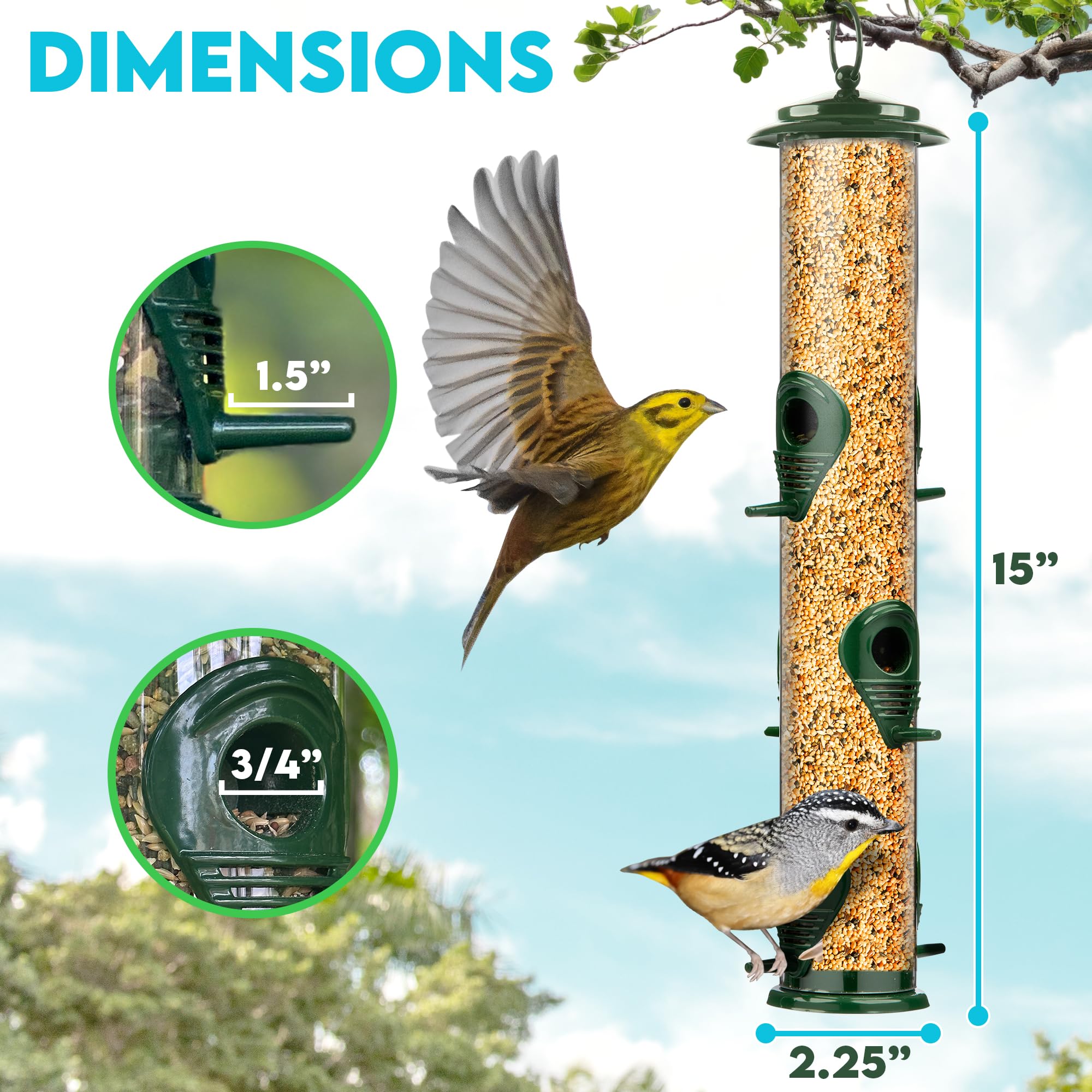 Gray Bunny Squirrel Proof Bird Feeder packaging details