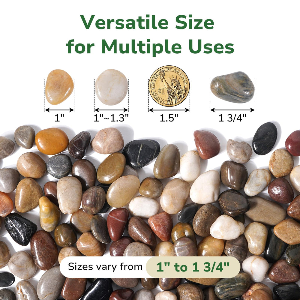 GreatBuddy 8-lb Landscaping Pebbles showing various sizes