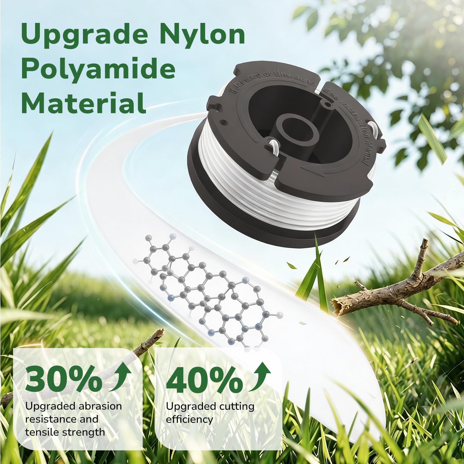 GreatBuddy AF-100 spool 30ft nylon line close-up
