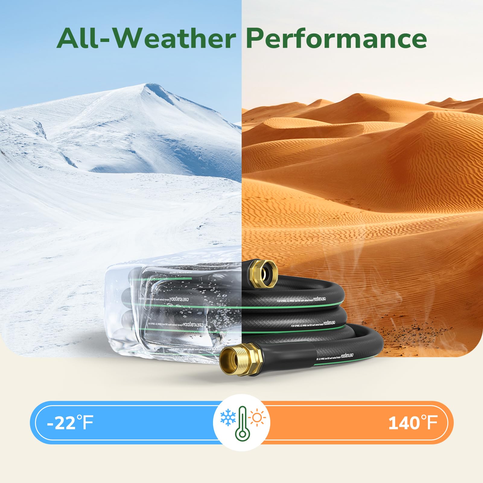 GreatBuddy Garden Hose 25ft rolled up for storage
