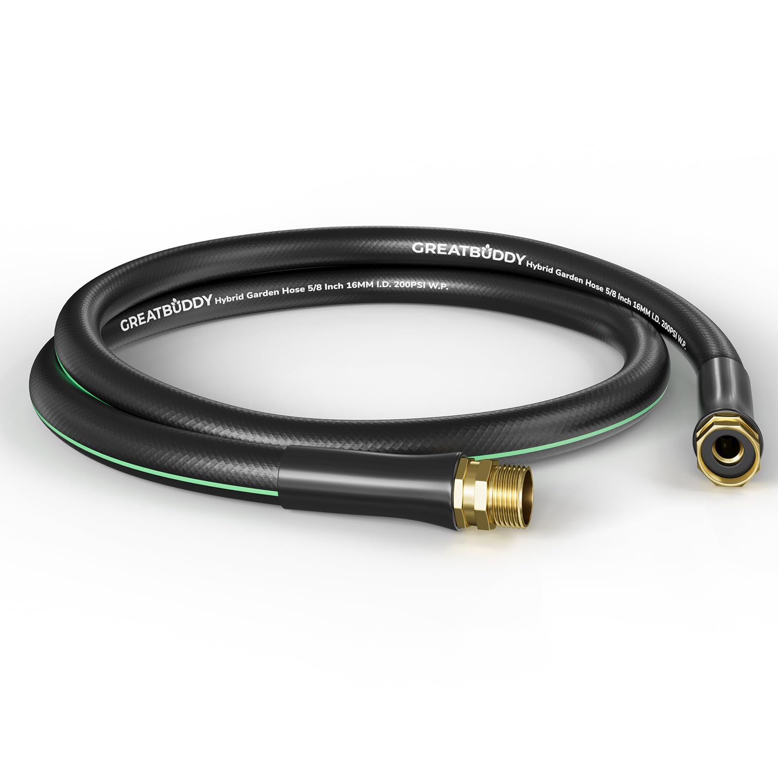 GreatBuddy Garden Hose 5ft black model front view