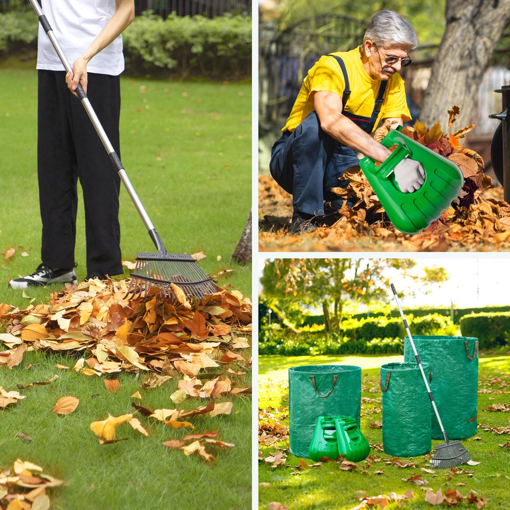 GreatBuddy Leaf Rake adjustable handle lengths shown