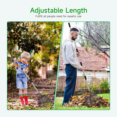 GreatBuddy Leaf Rake assembled with stainless steel handle