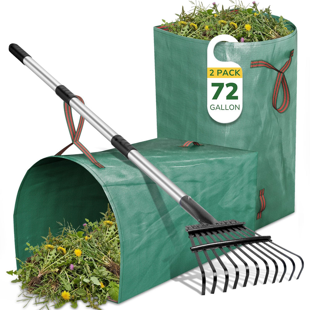 GreatBuddy Leaf Rake with adjustable handle and 11 tines