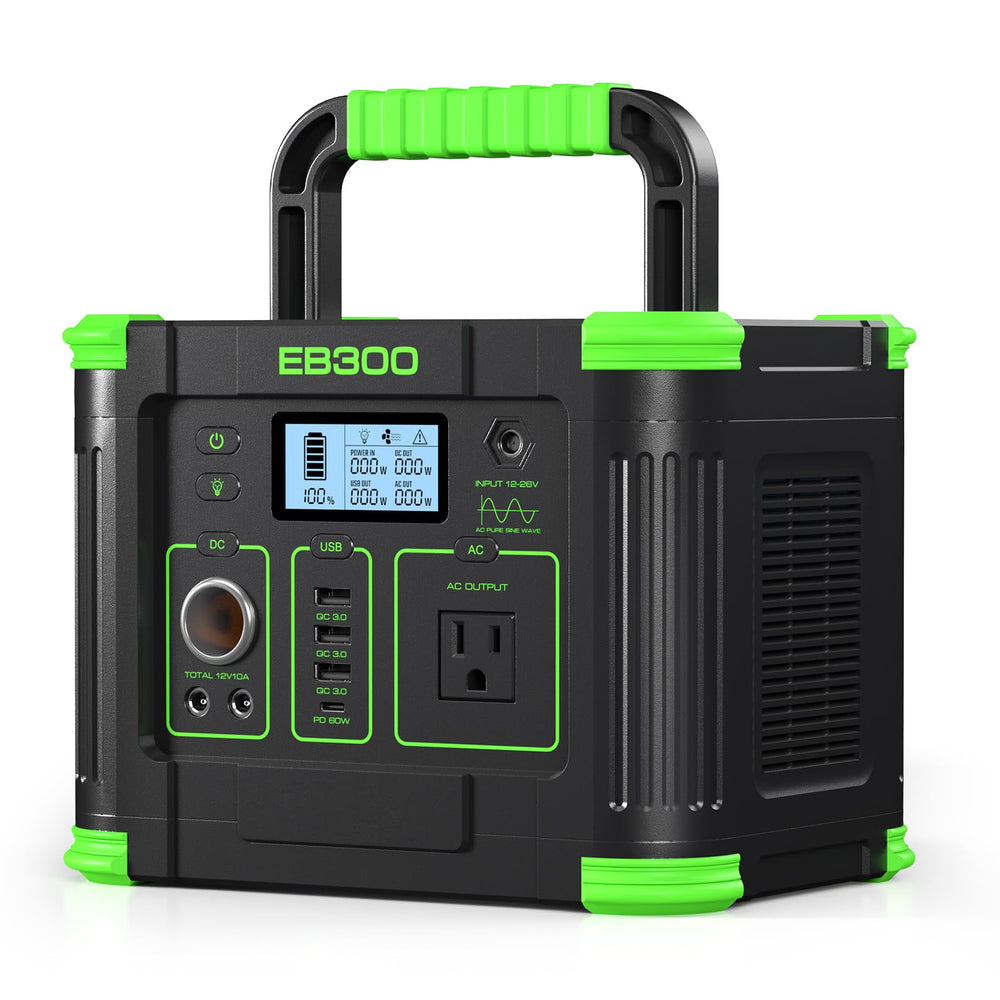 GRECELL Portable Power Station 330W black model front view