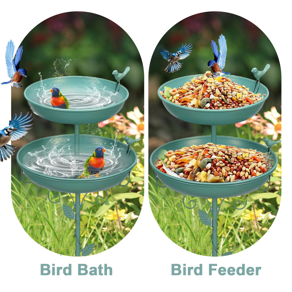 GRECOMEIN Metal Bird Bath Blue-B colour detail