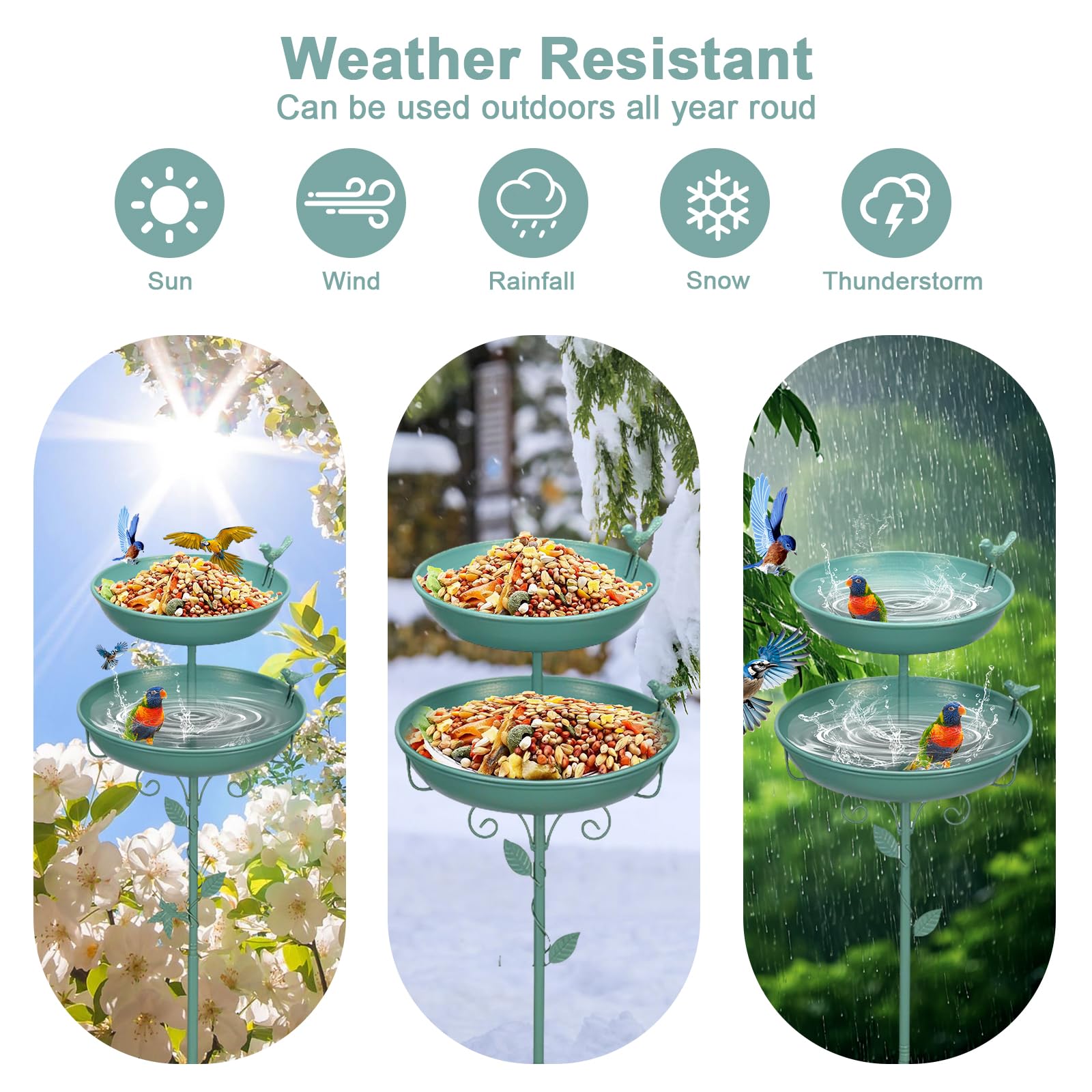 GRECOMEIN Metal Bird Bath packaging view