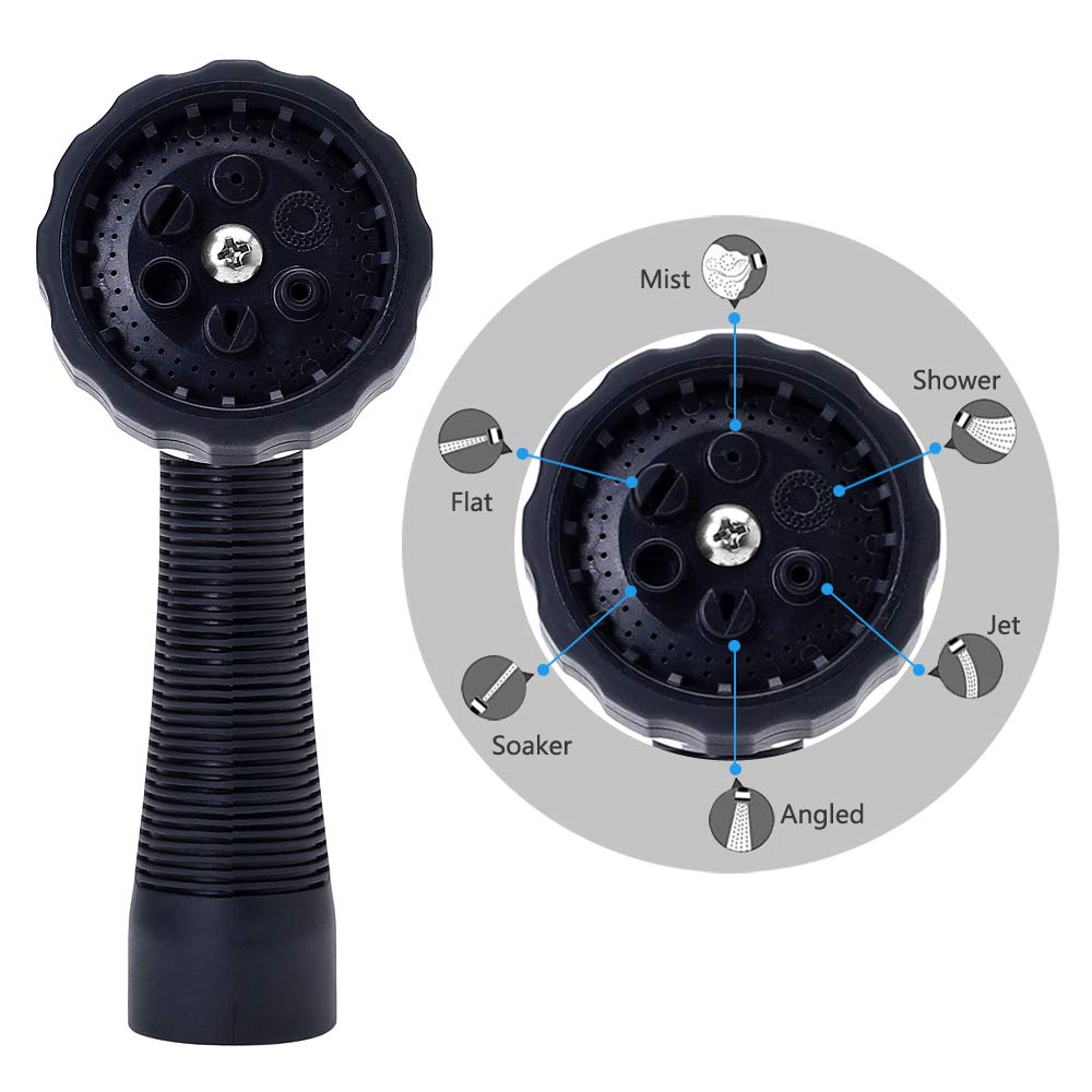 GREEN MOUNT Water Hose Nozzle back view with rubber grip