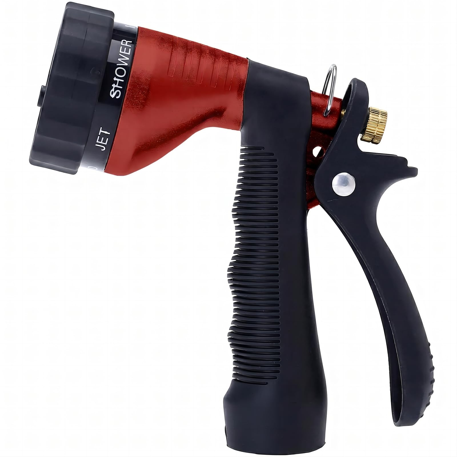 GREEN MOUNT Water Hose Nozzle front view showing red colour