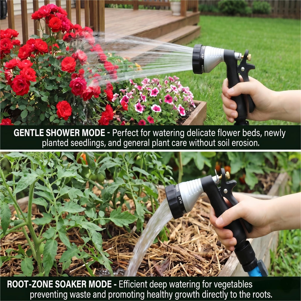 GREEN MOUNT Water Hose Nozzle integrated trigger lock feature