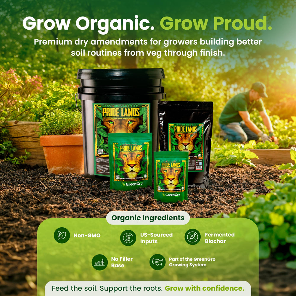 GreenGro Pride Lands Veg fertilizer packaging back view