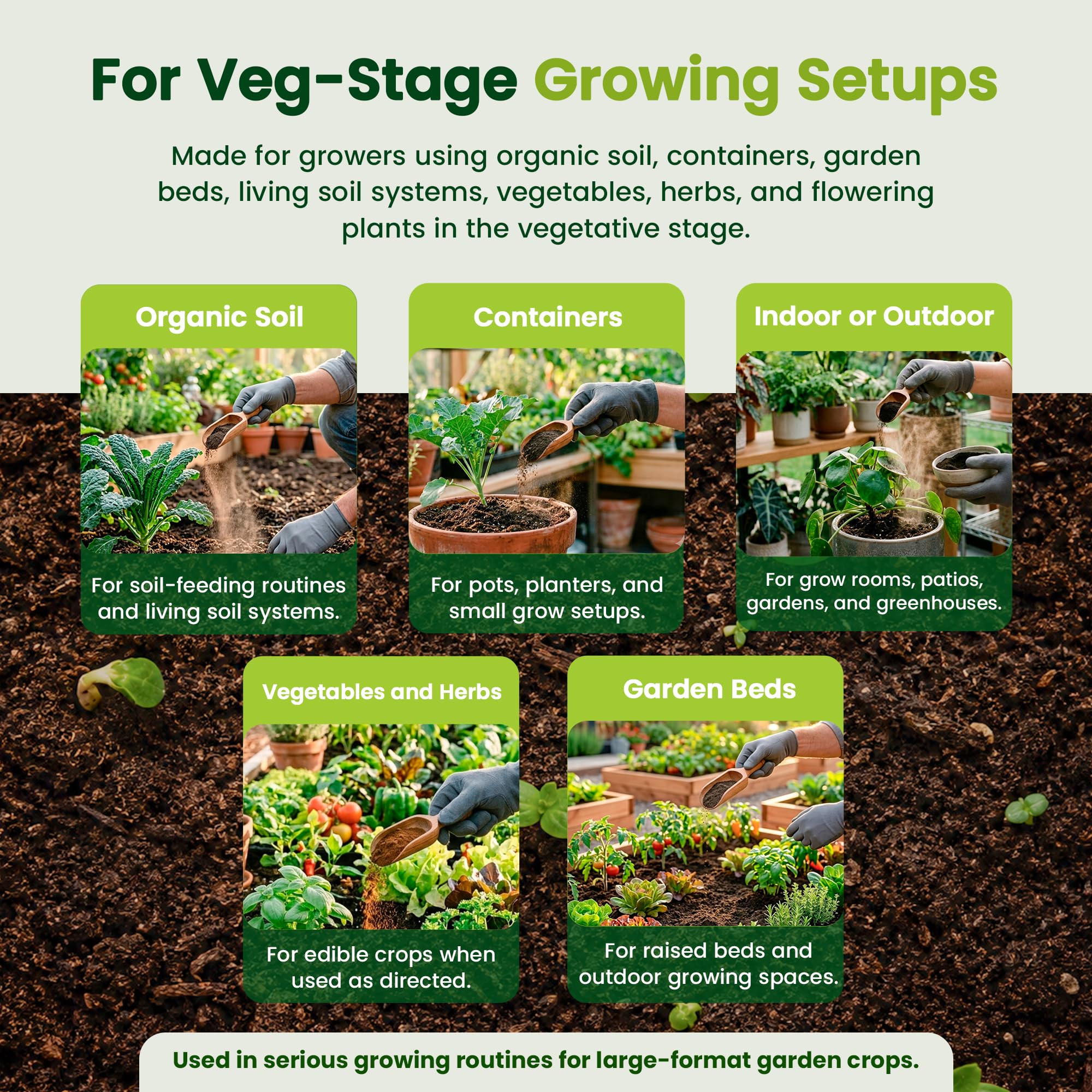 GreenGro Pride Lands Veg fertilizer usage with plants