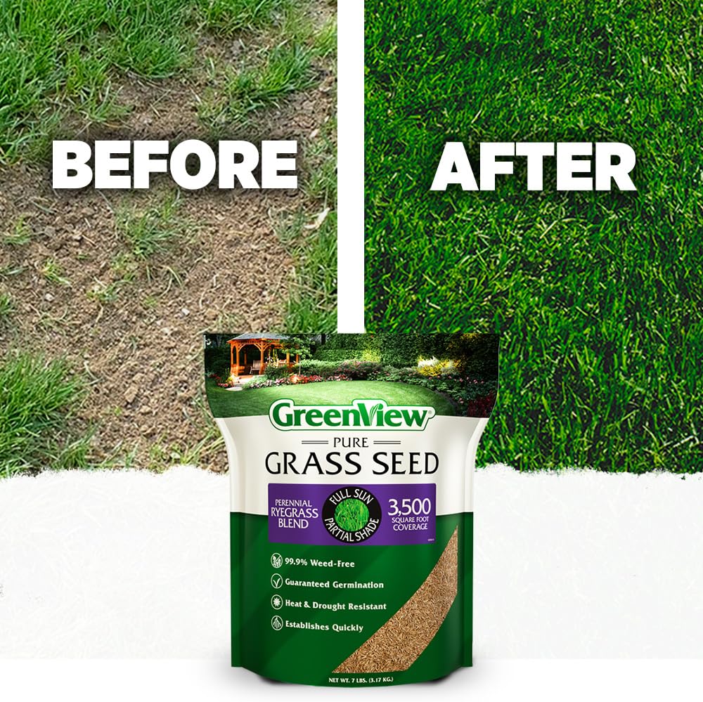 GreenView grass seed blend 7 lb bag side view