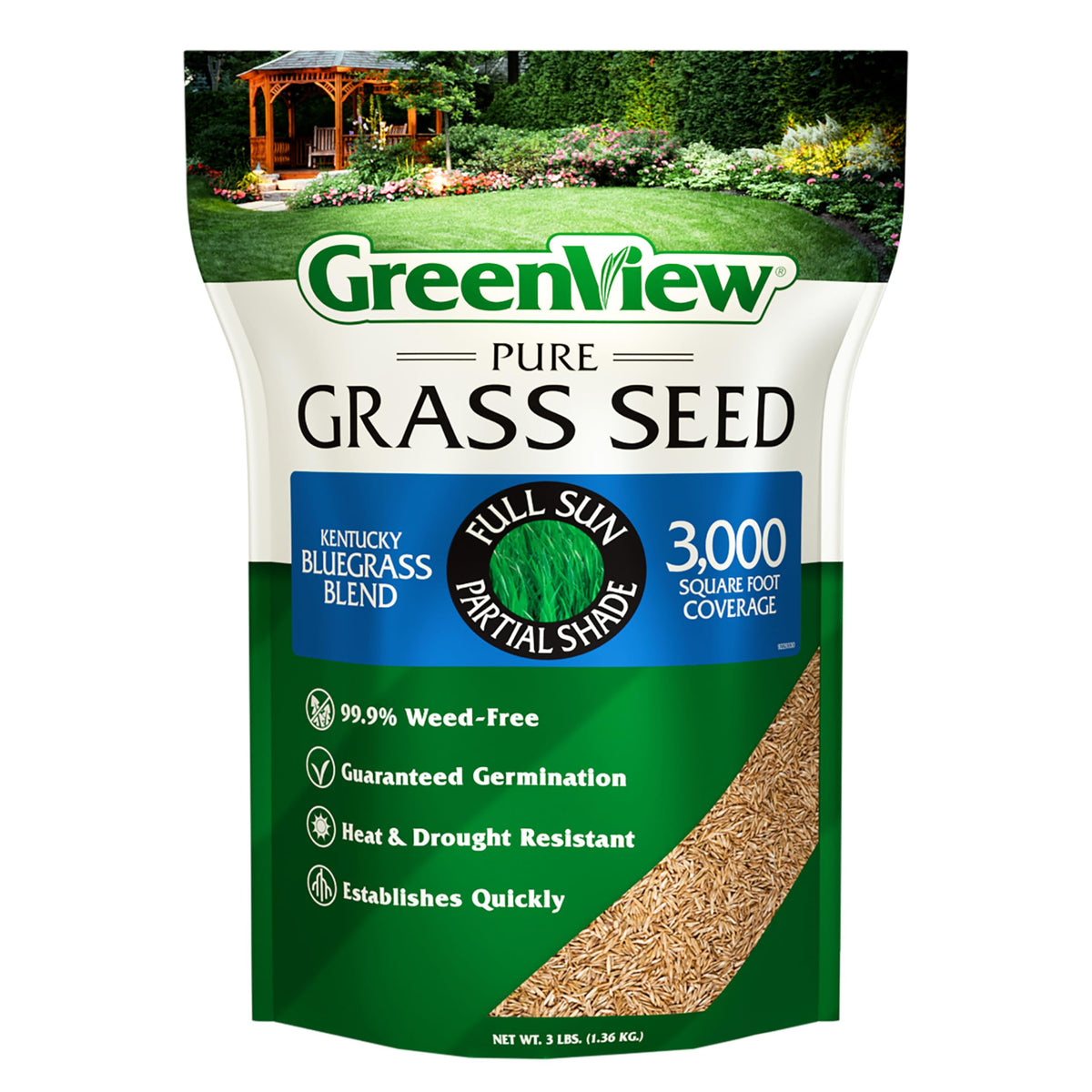 Greenview Kentucky Bluegrass Seed Blend 3 lb bag front view