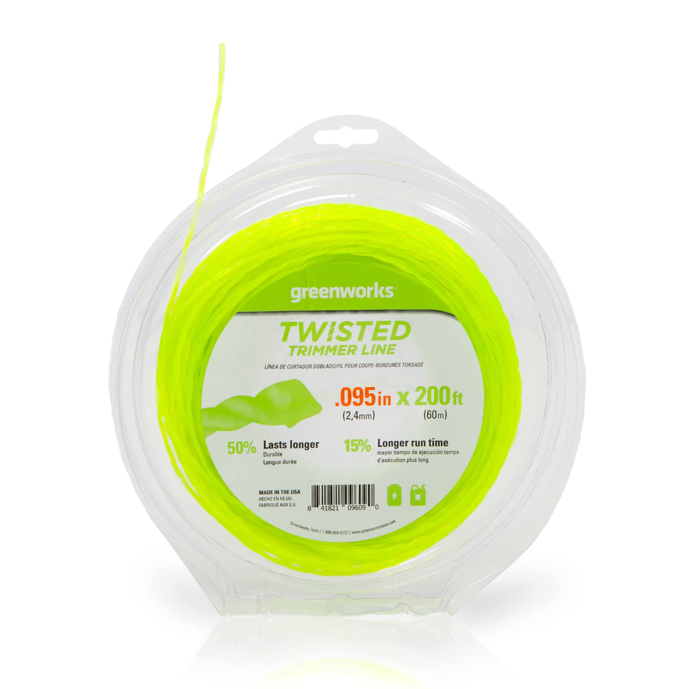 Greenworks 0.095" twisted string trimmer line spool, 200 feet