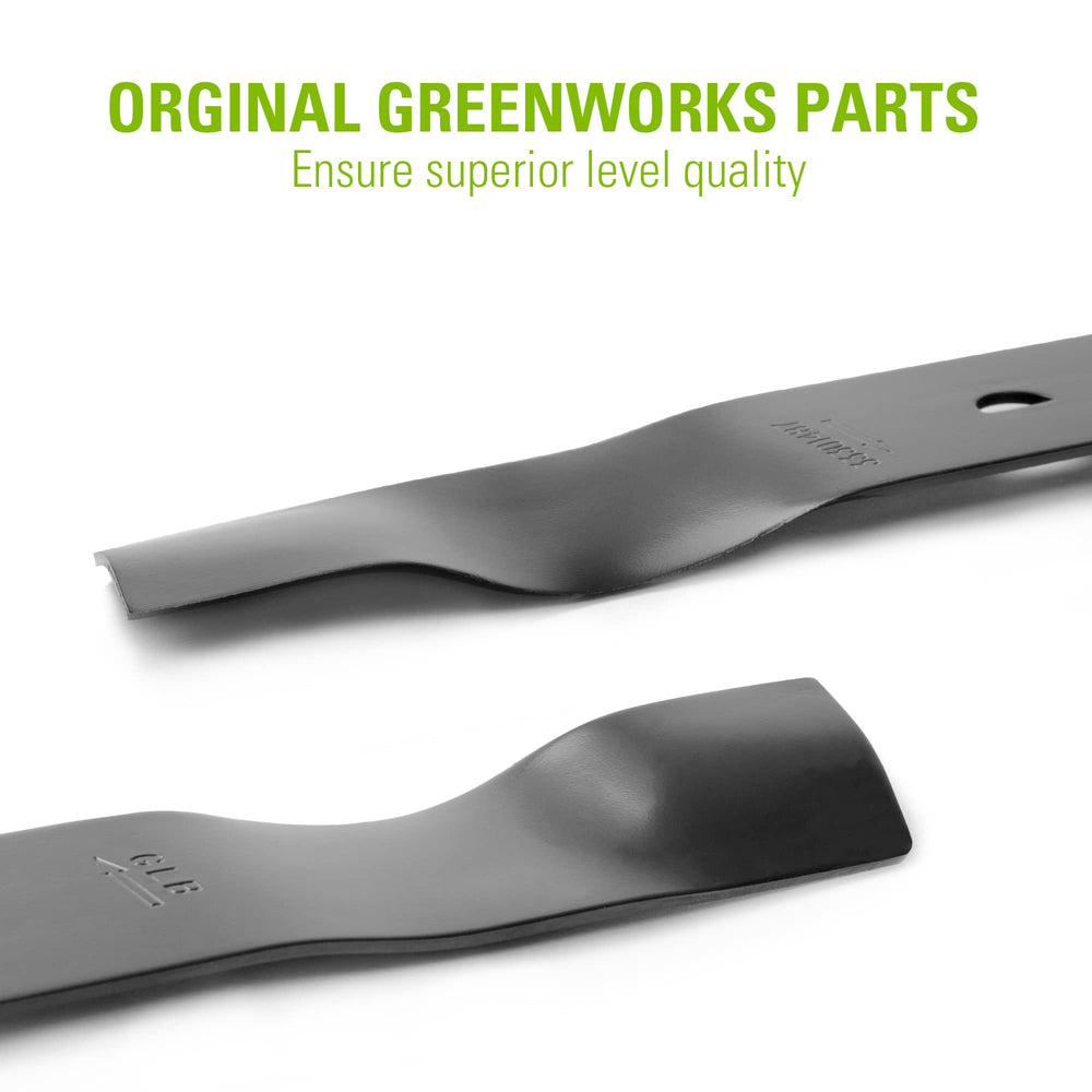 Greenworks 19-inch blade installed on mower