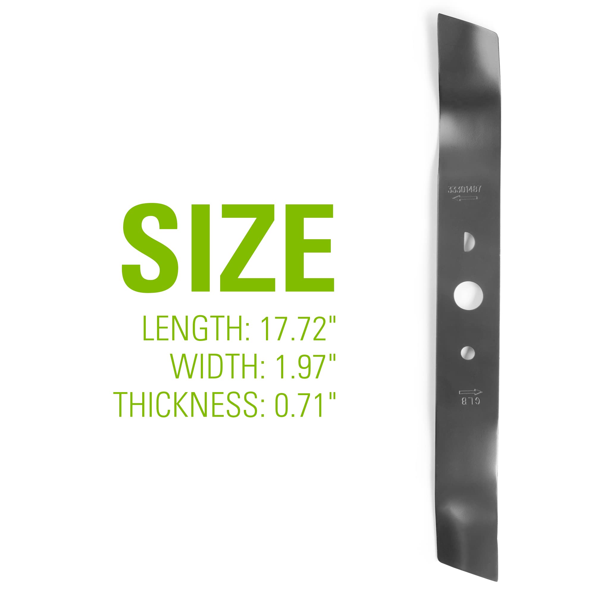 Greenworks 19-inch mower blade in packaging
