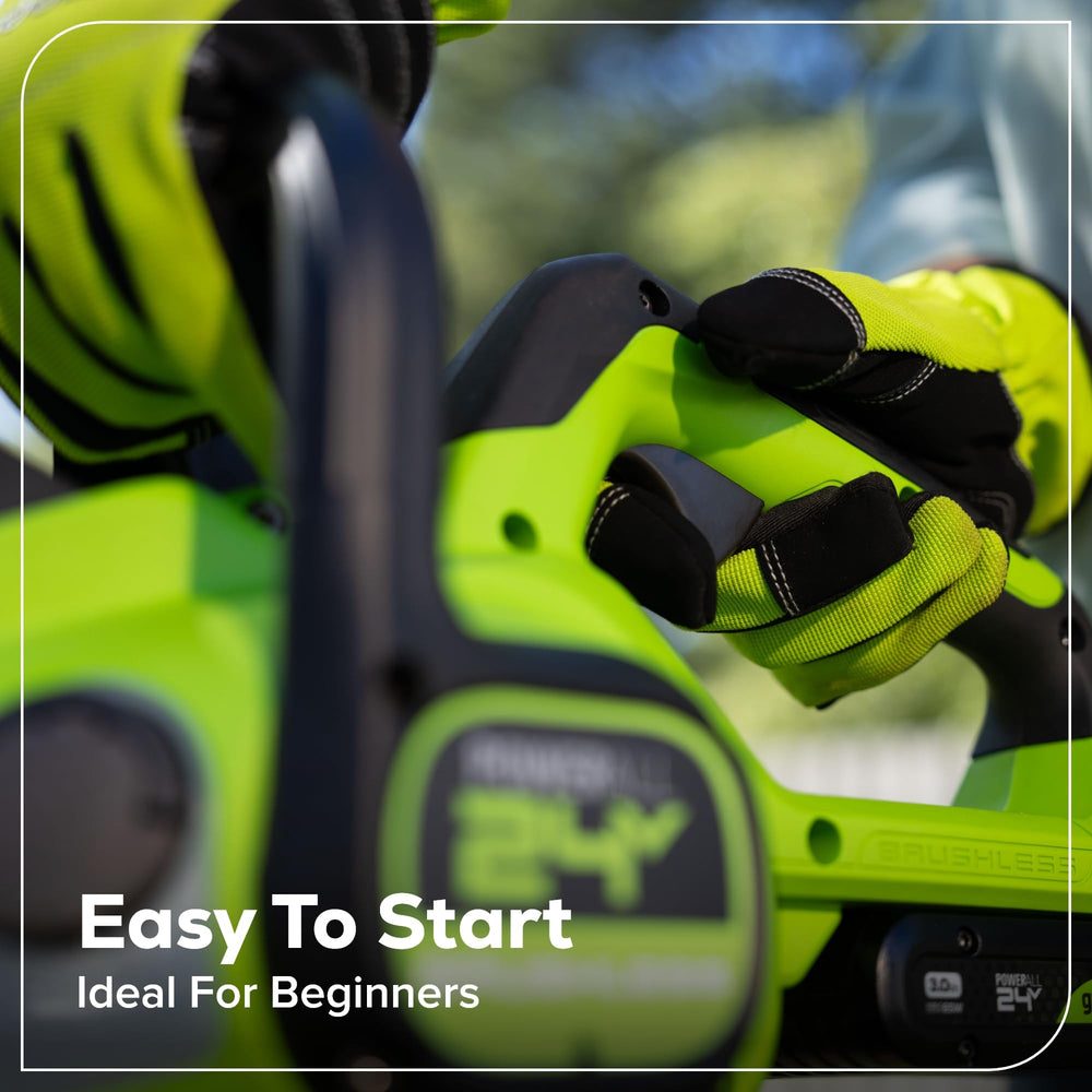 Greenworks 24V 10 in Compact Electric Chainsaw with tool-free chain tensioning