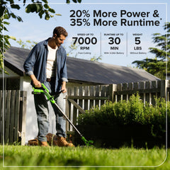 Greenworks 24V 12" String Trimmer with 3.0Ah battery and charger