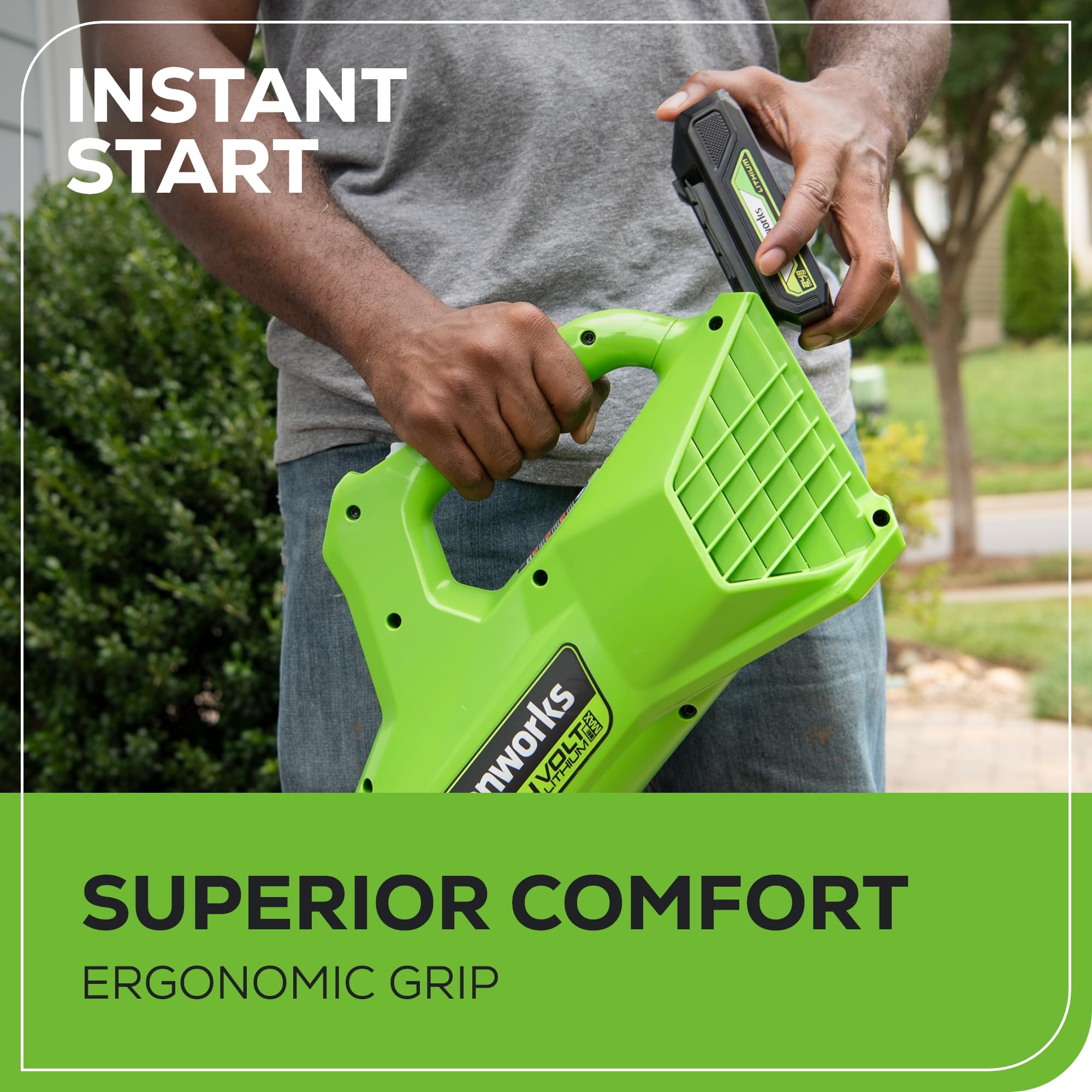 Greenworks 24V Leaf Blower battery and charger included