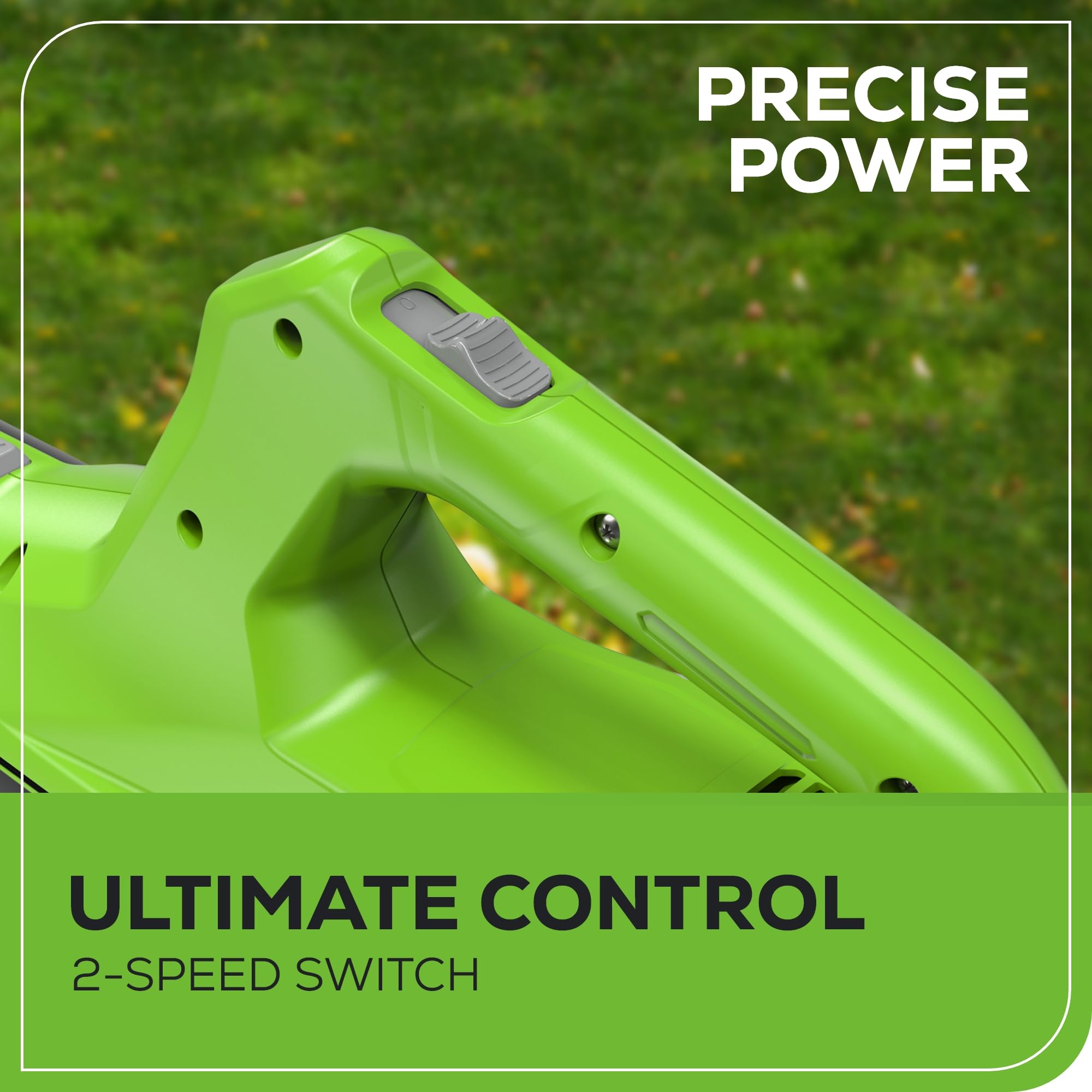 Greenworks 24V Leaf Blower lightweight design in use