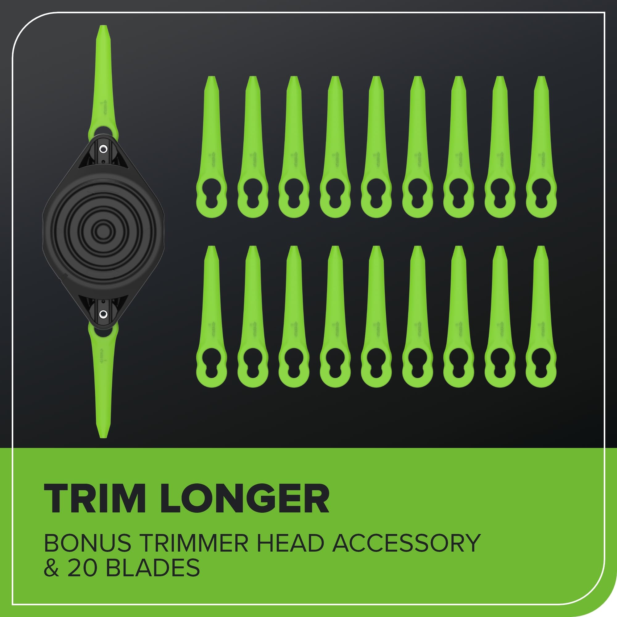 Greenworks 24V String Trimmer detail view of brushless motor
