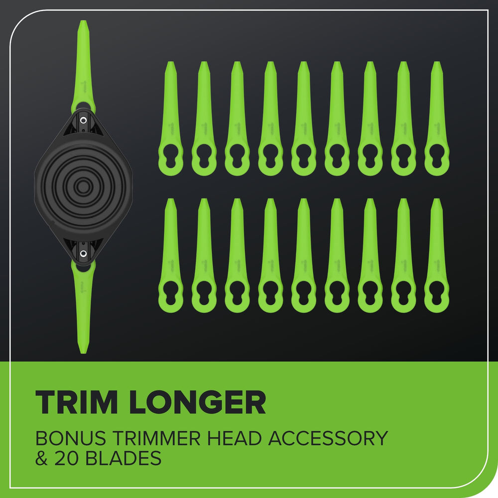 Greenworks 24V String Trimmer detail view of brushless motor