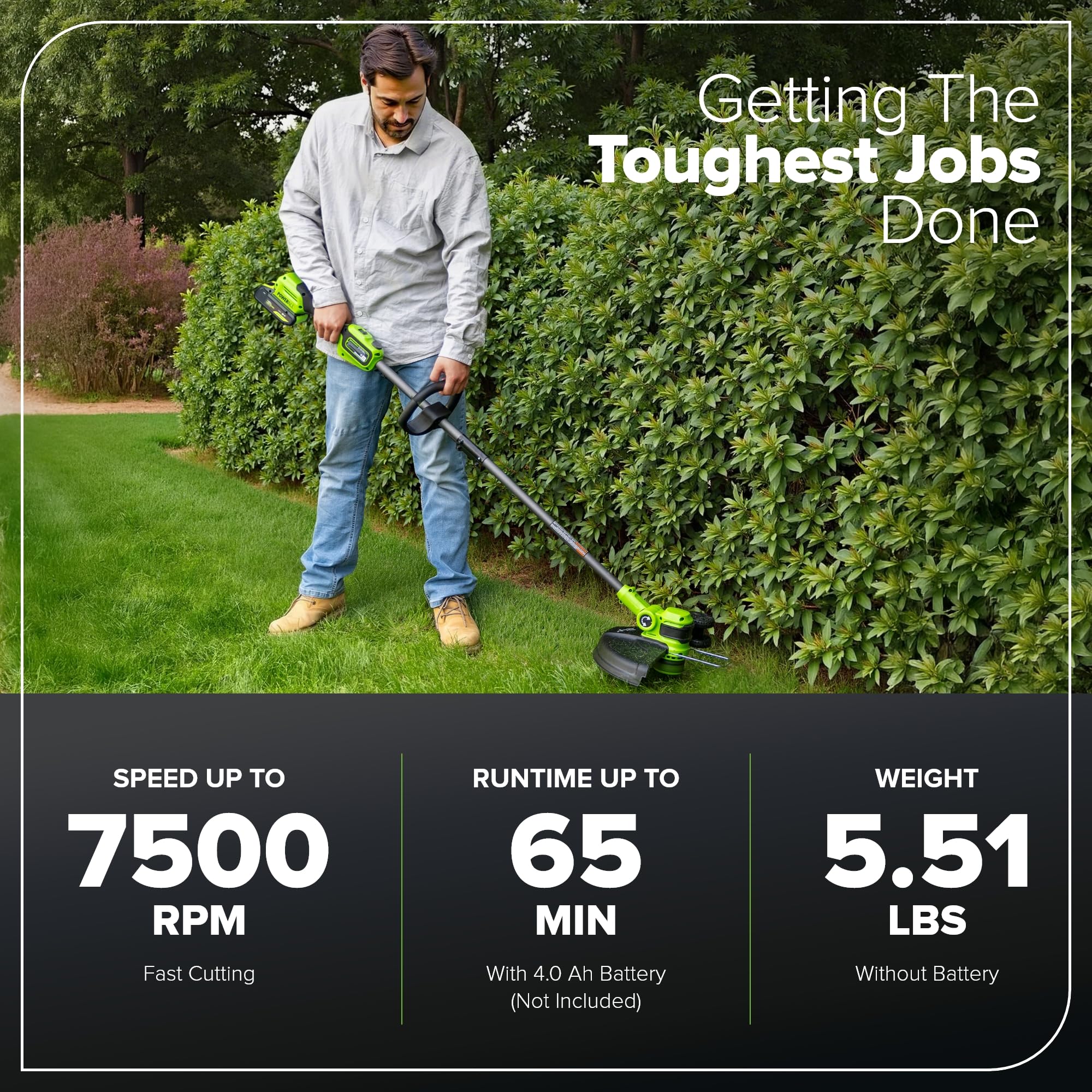 Greenworks 24V String Trimmer with auto-feed spool
