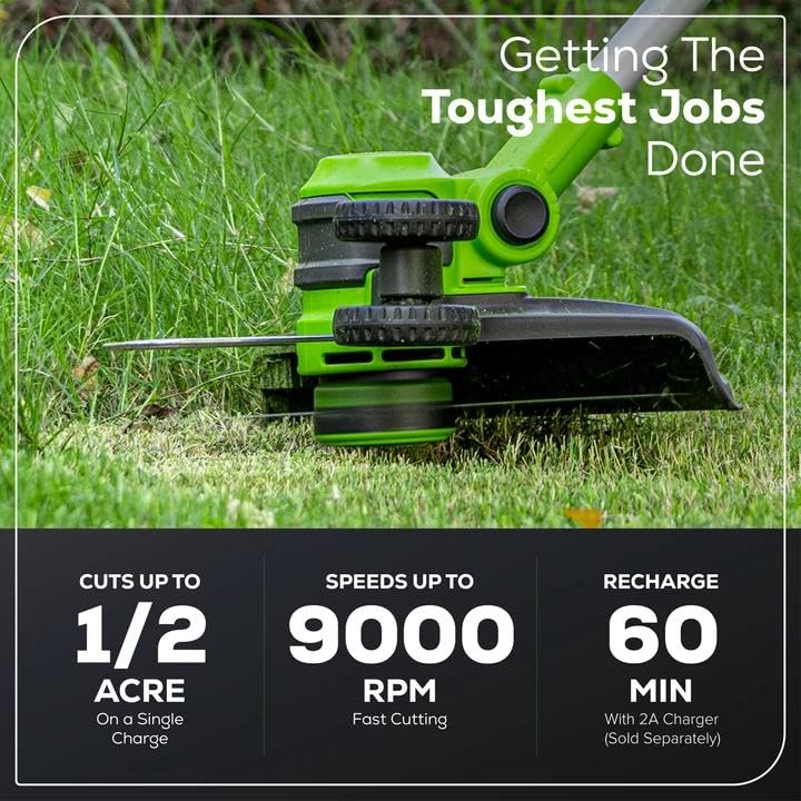 Greenworks 40V 13-inch Cordless String Trimmer side view