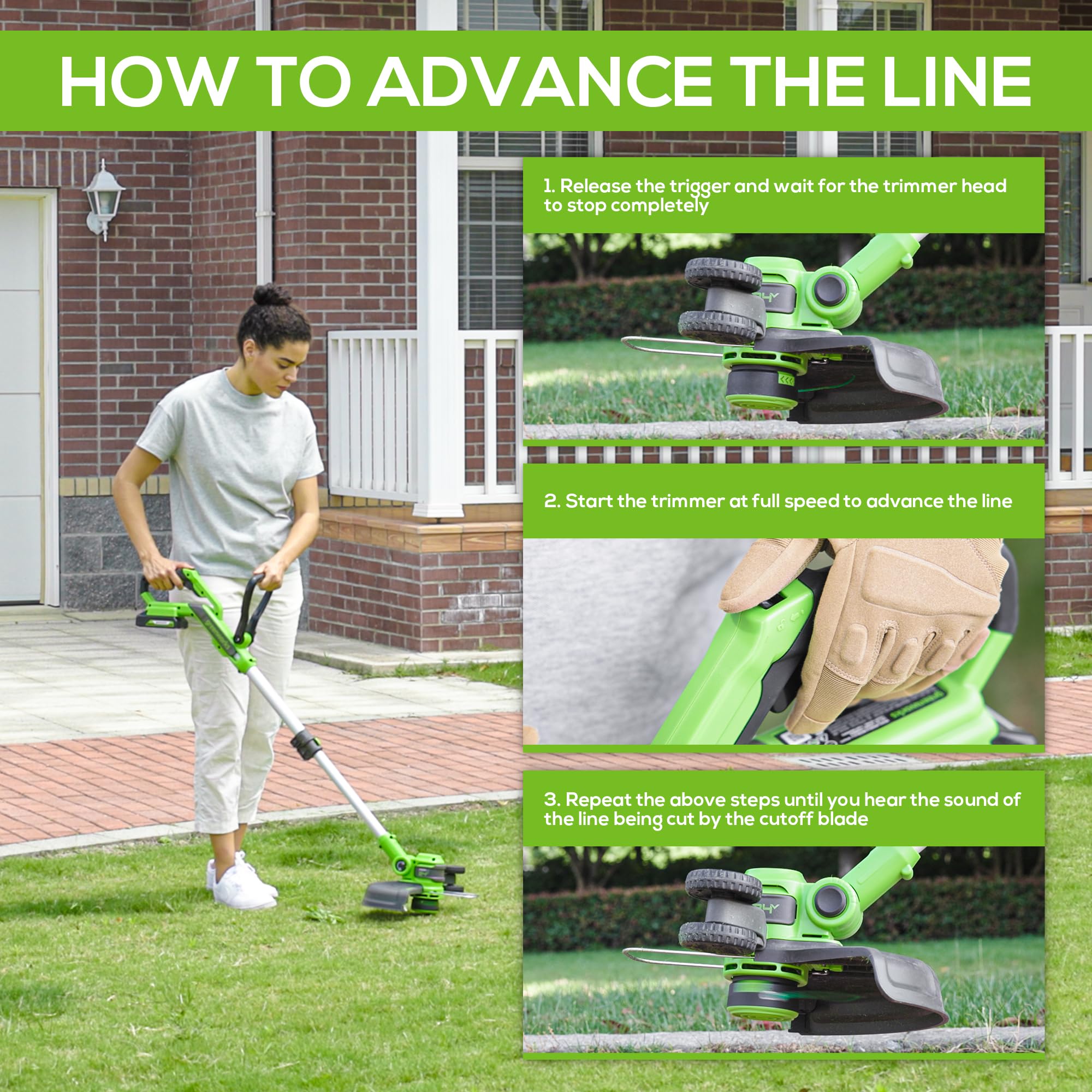Greenworks 40V 13-inch Cordless String Trimmer with battery compatibility