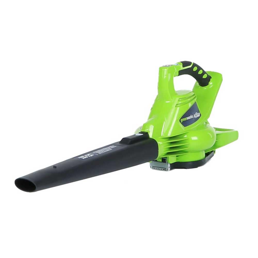 Greenworks 40V Leaf Blower/Vacuum front view in green and black