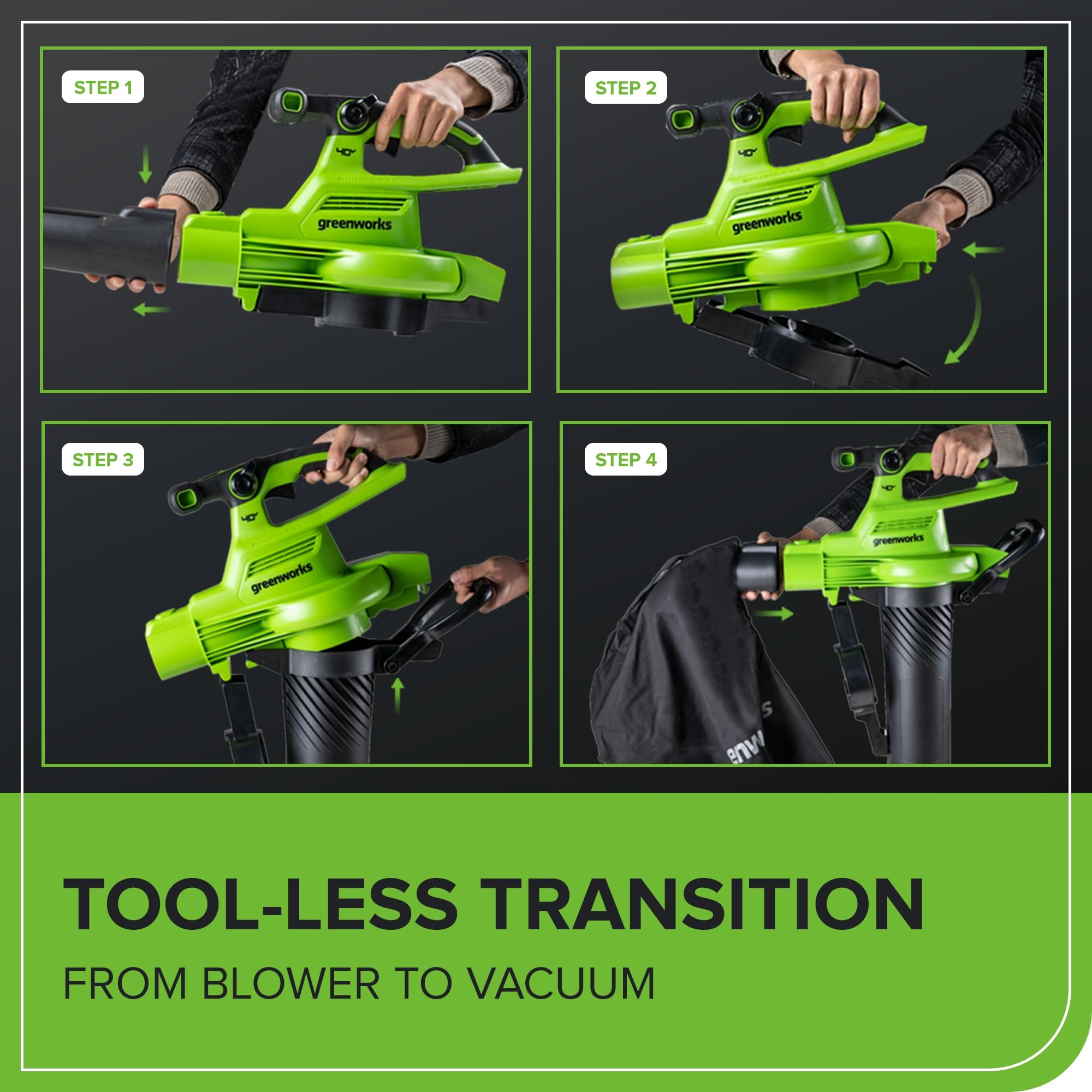 Greenworks 40V Leaf Blower/Vacuum packaging