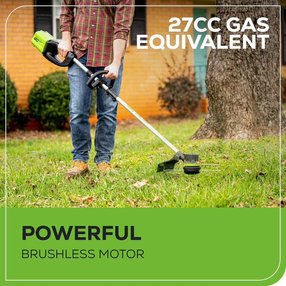 Greenworks 80V 16 inch trimmer packaging view