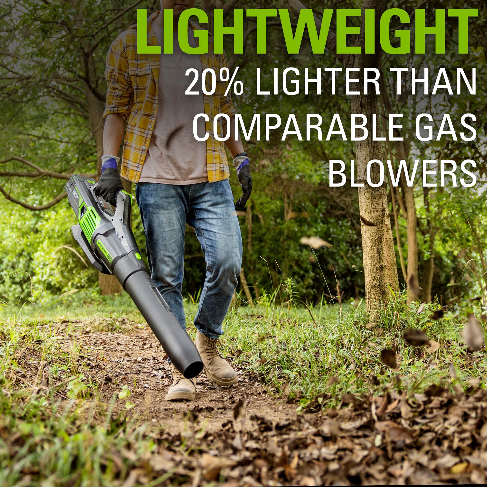 Greenworks 80V Leaf Blower compatible with multiple Greenworks tools
