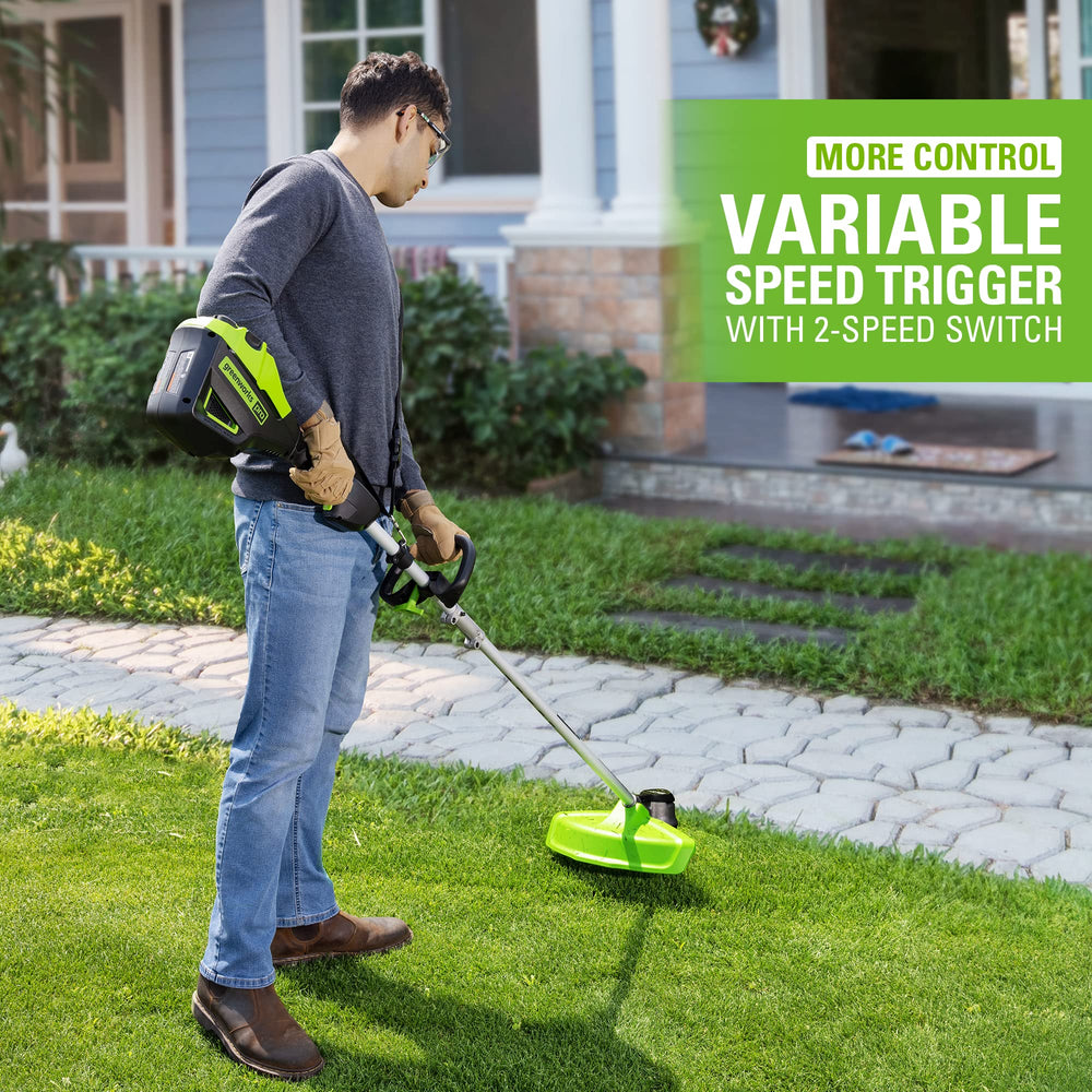 Greenworks 80V String Trimmer side view