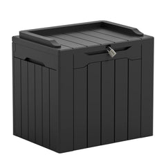 Greesum 31 Gallon Outdoor Storage Box in Black front view