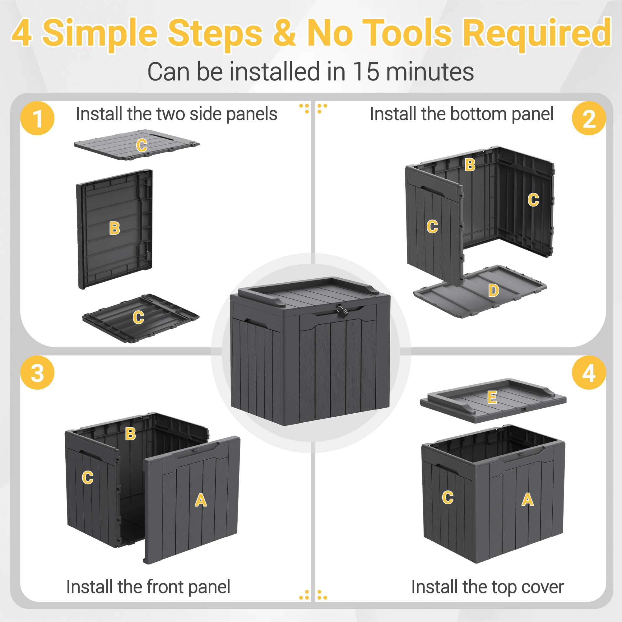 Greesum outdoor storage box assembly kit included