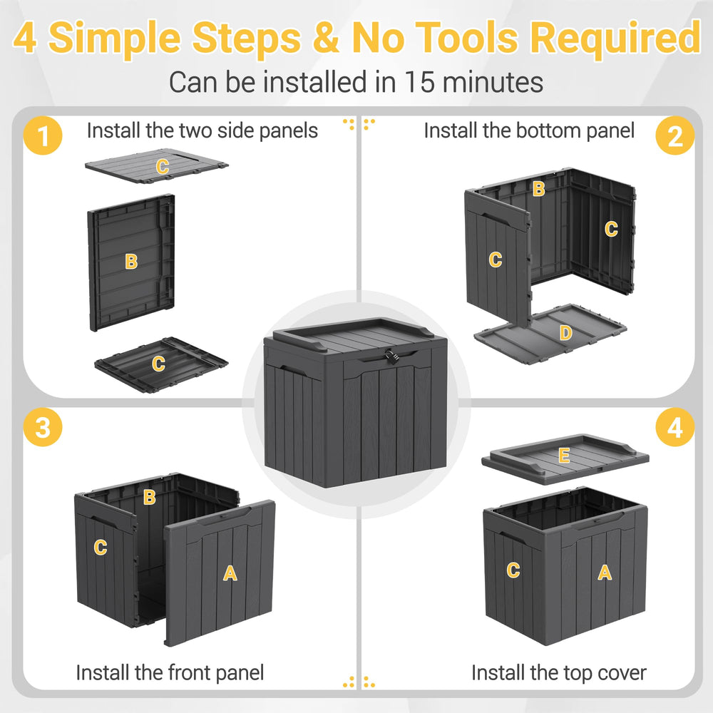 Greesum outdoor storage box assembly kit included