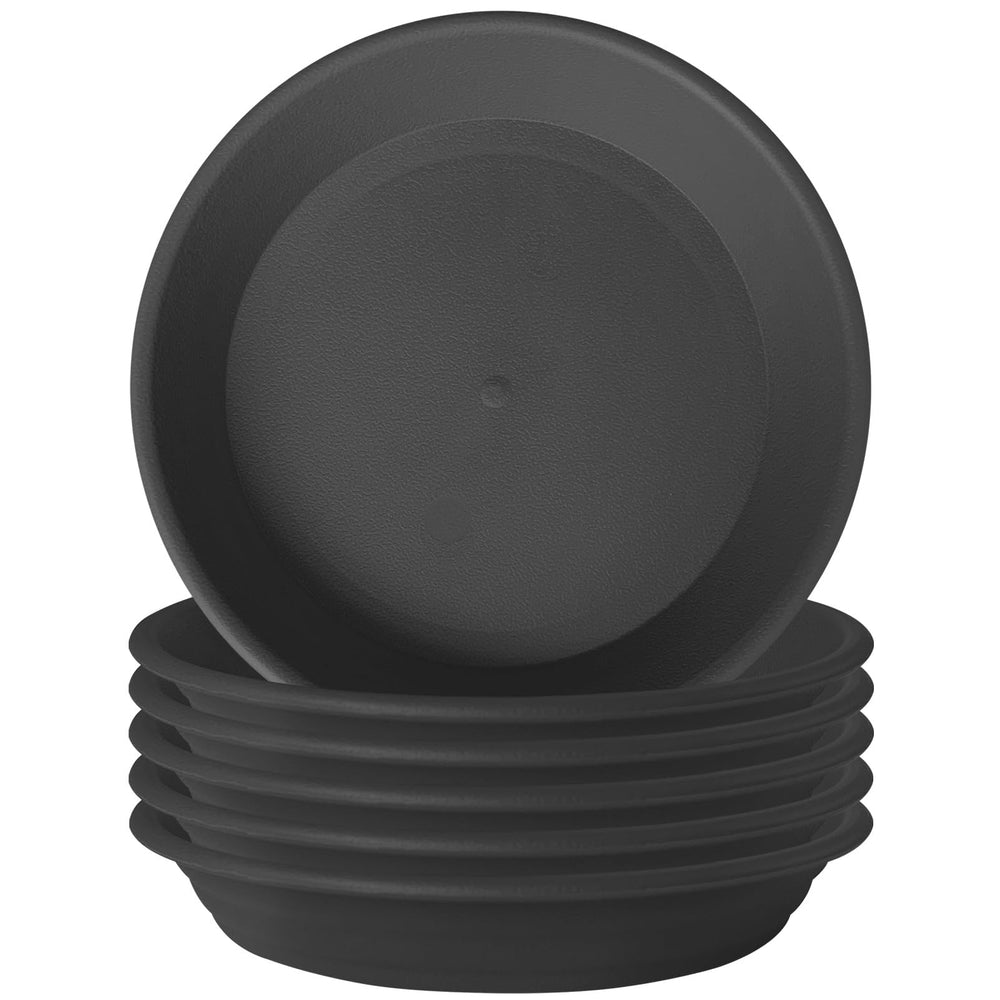 GREGICH 12-inch plant saucer front view in ash black