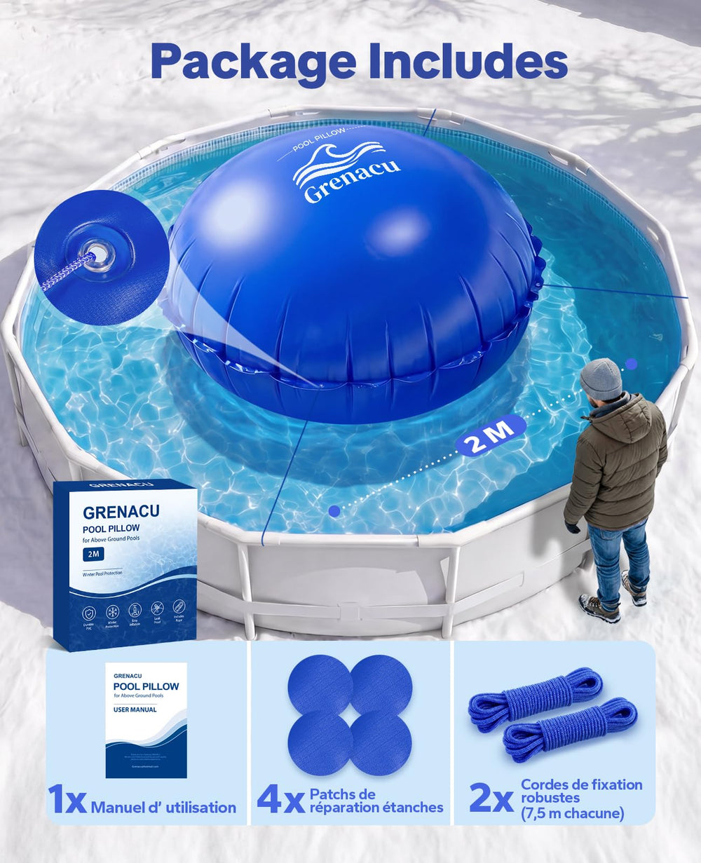 GRENACU Pool Pillow 6.5 FT round packaging